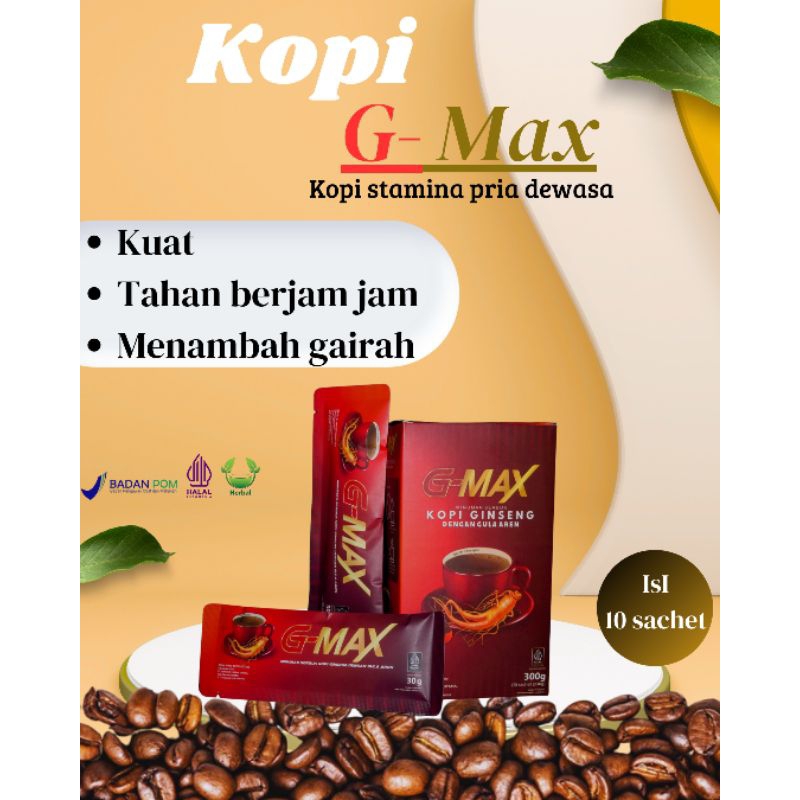 

KOPI GINGSENG G MAX ORIGINAL BPOM KUAT TAHAN LAMA