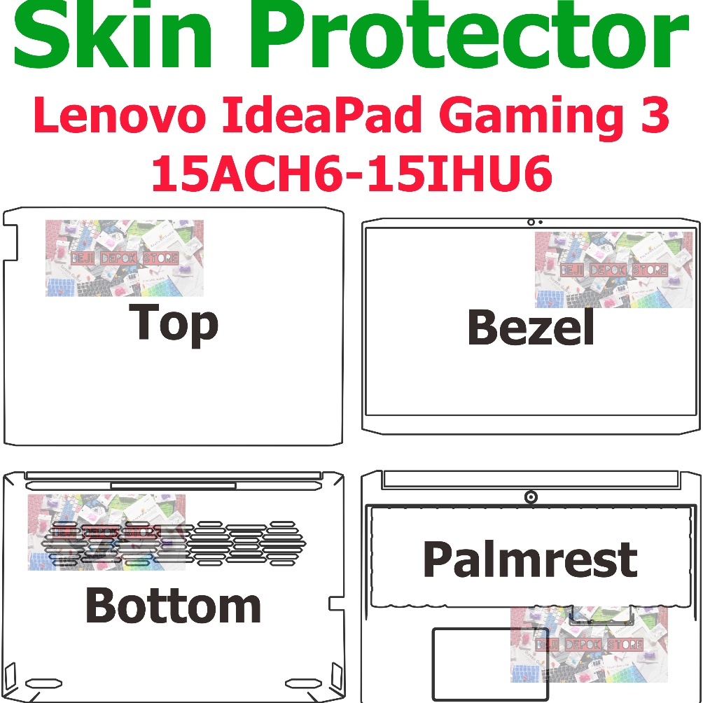 TERBUKTI Lenovo IdeaPad Gaming 3 15ACH615IHU6 Skin Guard Garskin Protector