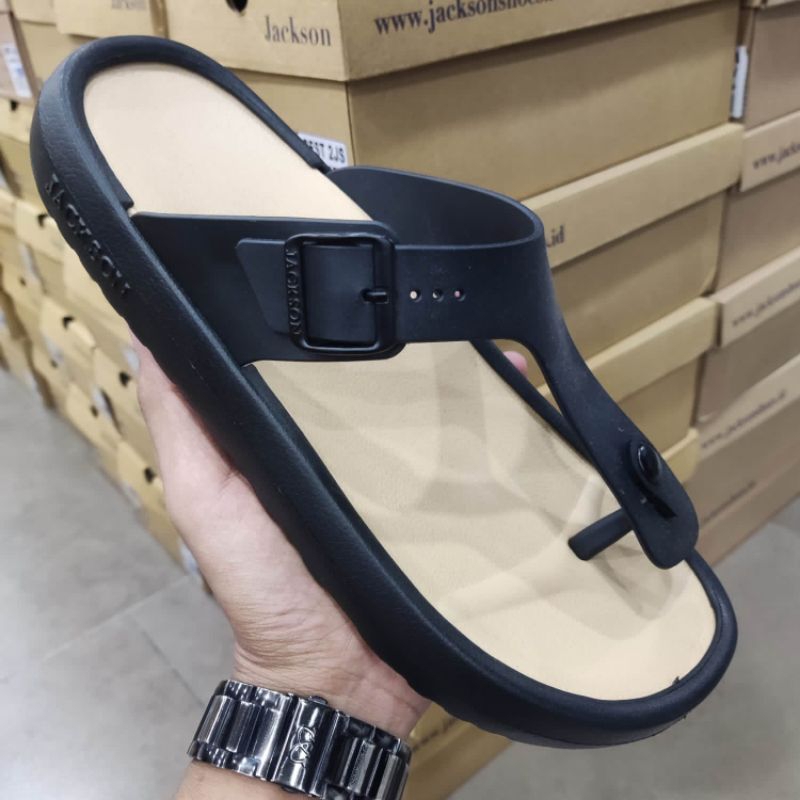 JACKSON ORIGINAL❗Sandal Phylon Jepit Black Pria/Wanita (UNISEX)