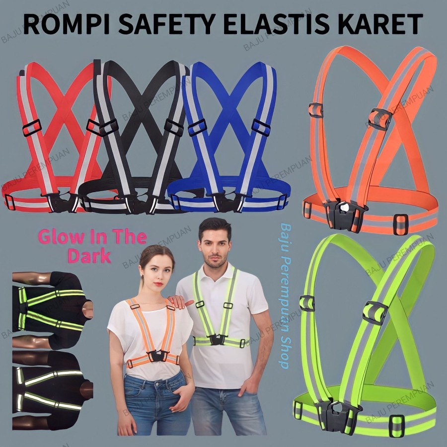 BISA COD/Rompi Safety Karet/ Rompi Safety Proyek V/ Safety Vest/Rompi V Karet Safety Vest