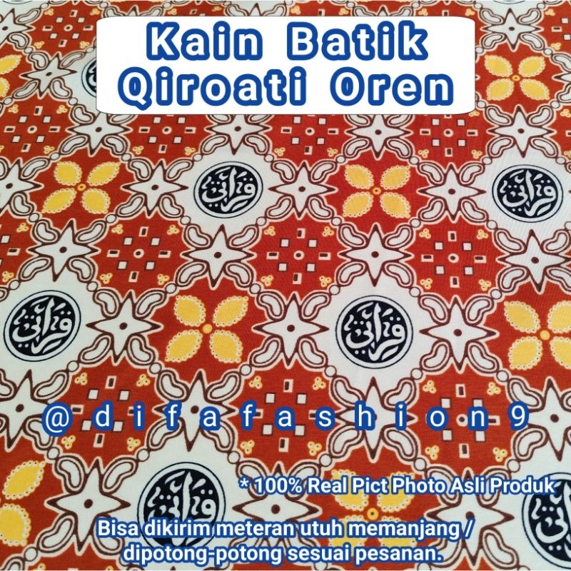 Kain Batik Seragam Qiroati Oren Meteran