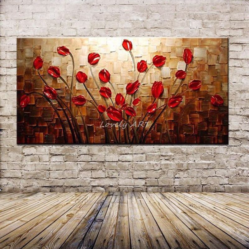 lukisan bunga tulip