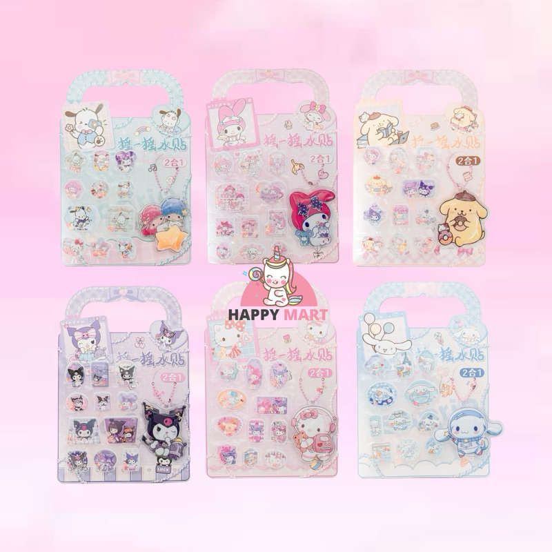 

Sticker air gelitter + KEYCHAIN motif sanrio kuromi / melody / cinnamoroll