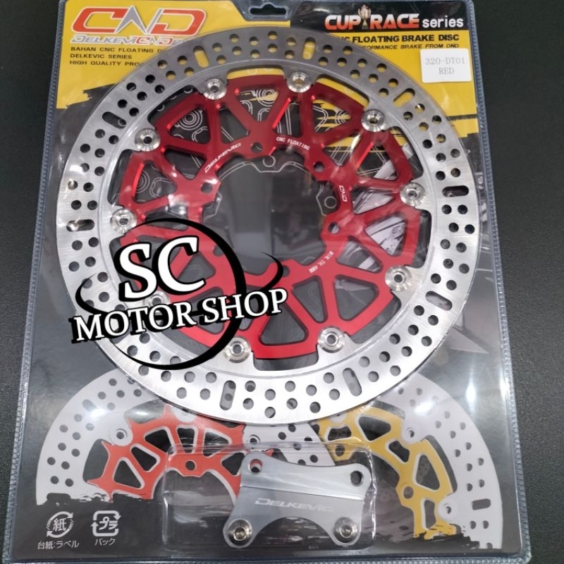 Piringan cakram depan DELKEVIC 320mm cnc floating scorpio