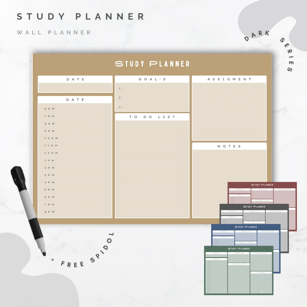 

Study Planner / Wall Planner - Dark Series