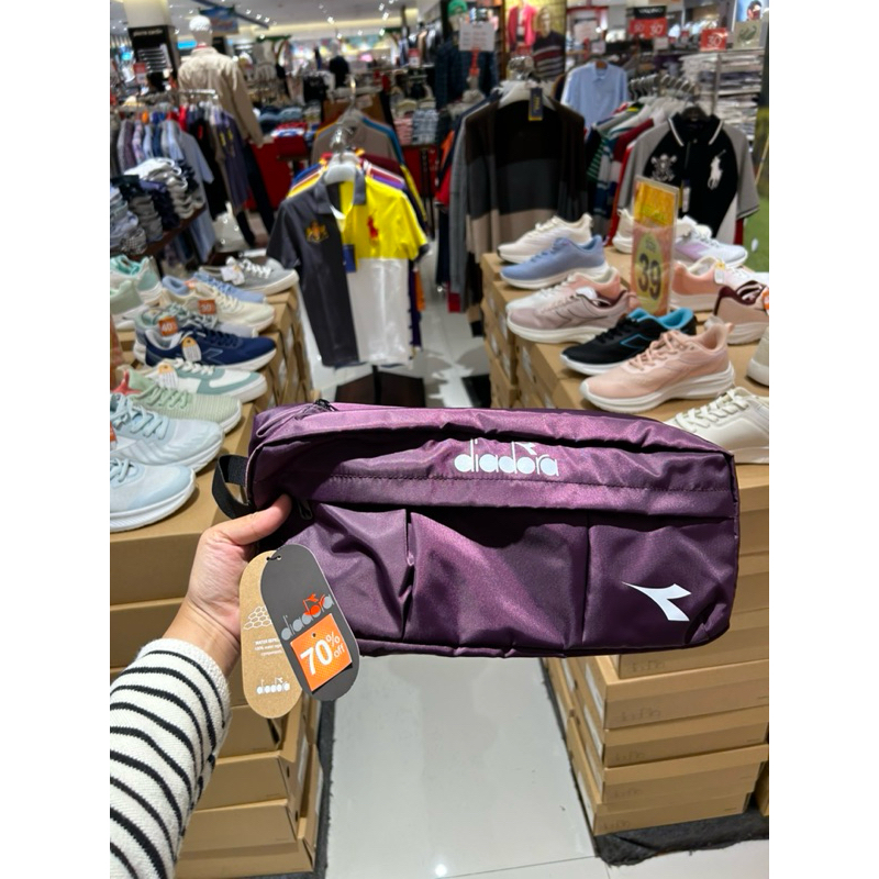 Tas sepatu/ bag shoes diadora ungu sale 70% ori sport station