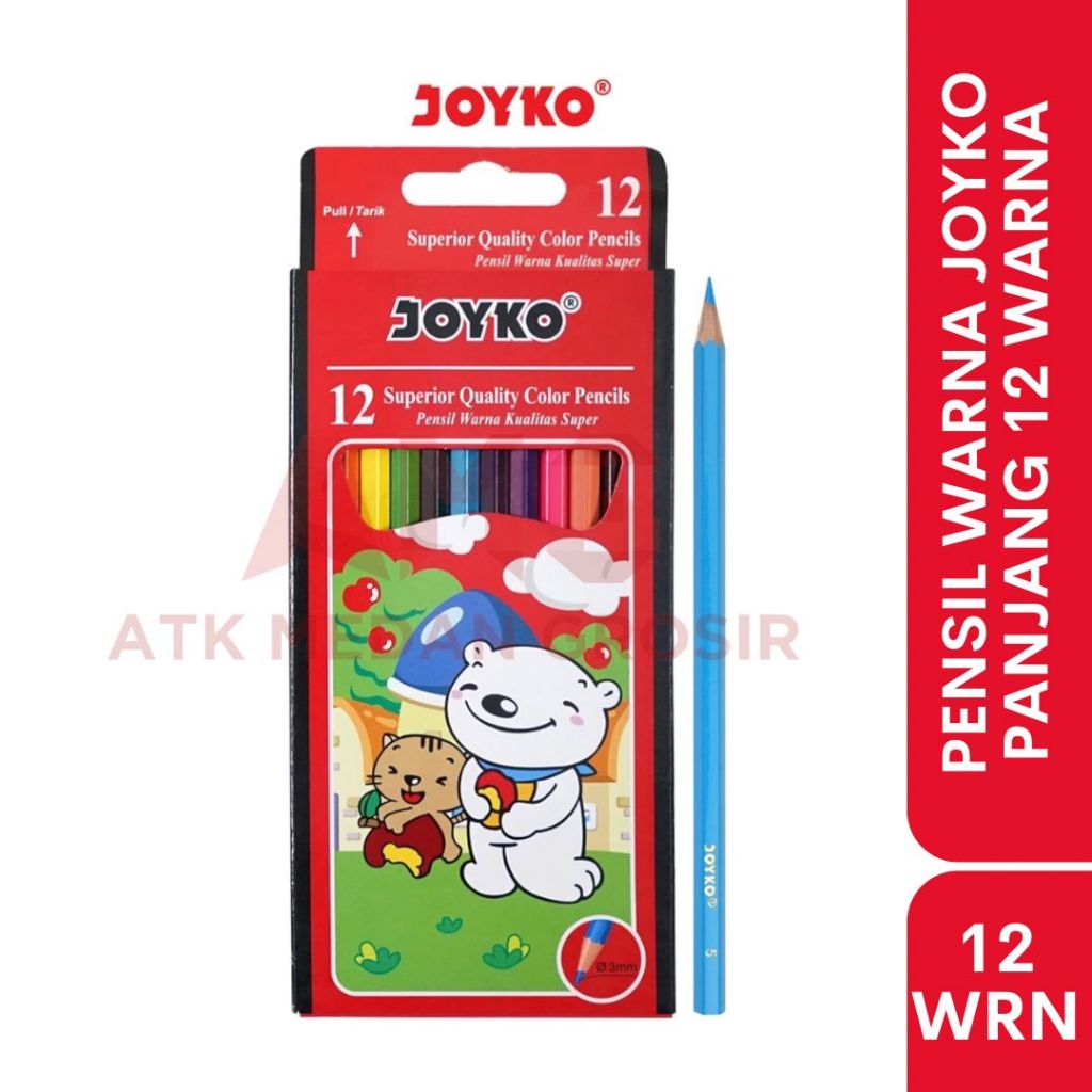

JOYKO PENSIL WARNA PANJANG KUALITAS BAGUS 12 WARNA