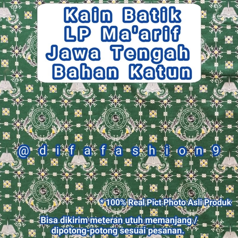 Kain Batik Seragam LP Ma'arif NU Jawa Tengah Bahan Katun