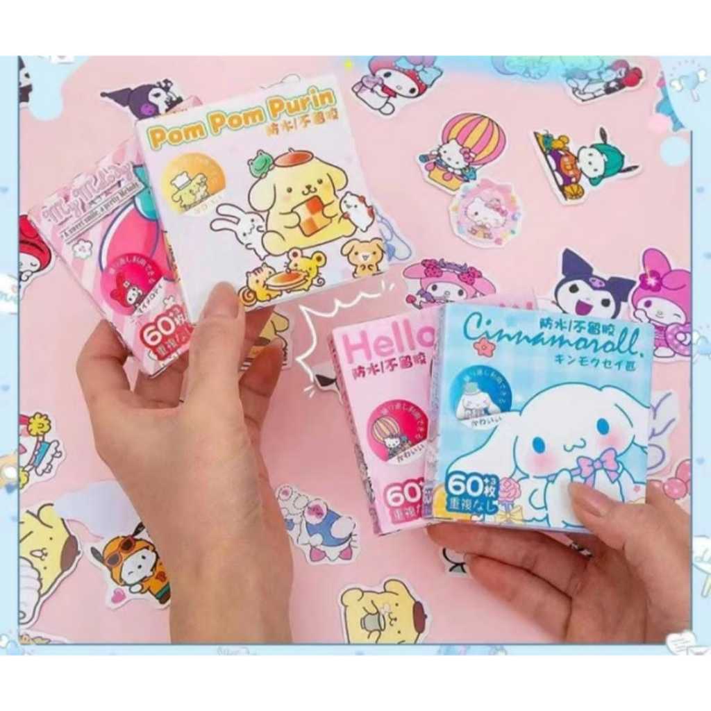 

Stiker Kreatif Box Sanrio Cinnamoroll Melody Kuromi Tempelan Dekorasi Buku