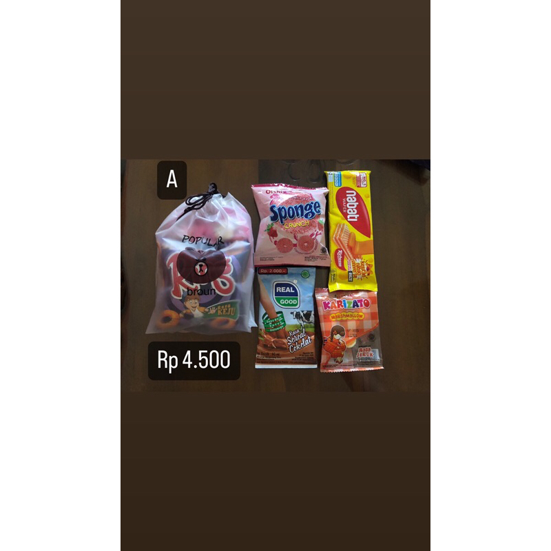 

Snack ulangtahun anak murah Rp 4.500 Free pouch Serut