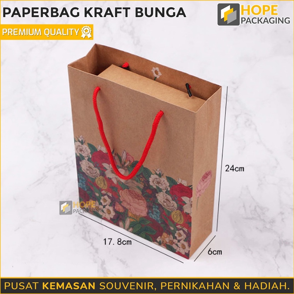 

MALL Paper Bag Kraft Bunga Souvenir Hadiah Paper Box Size 24x 178x 6 cm