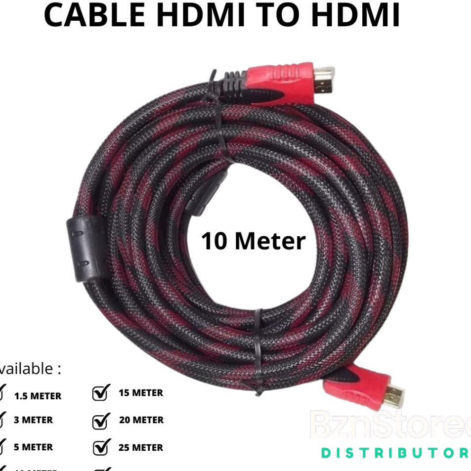 Terlaku Kabel HDMI 1m Serat  Kabel HDMI to HDMI 1m  Kabel HDMI jaring1 meter Kabel HDMI to HDMI jari