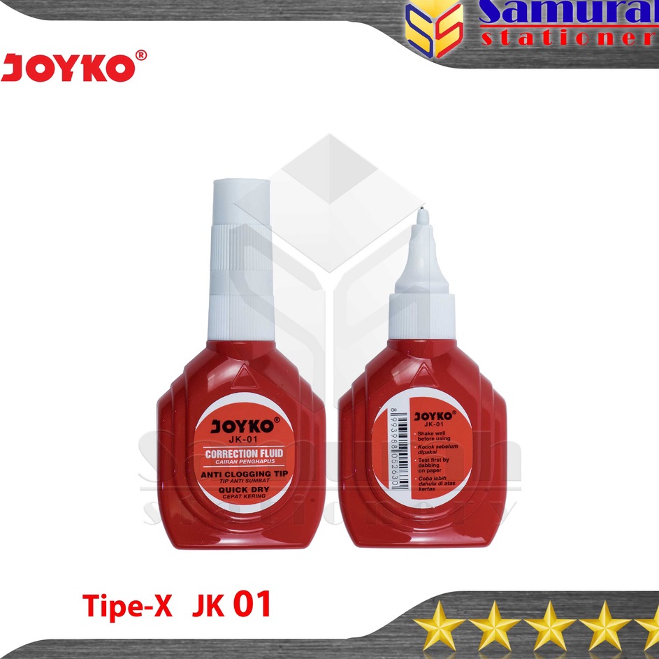 

Diskon Correction Pen Joyko JK1 Merah Per Lusin TipEx Cair JK 1 Tipe X Fluid Pendek Per 12 Pcs Grosir