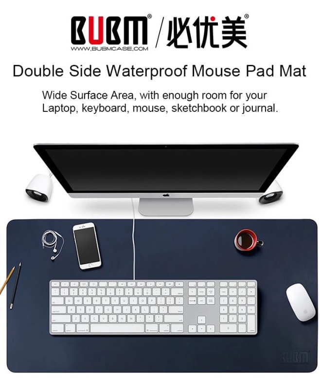 Triple W 9x45cm Leather Mousepad Big Game Desk Mat Keyboard Mouse Pad Besar Waterproof BUBM