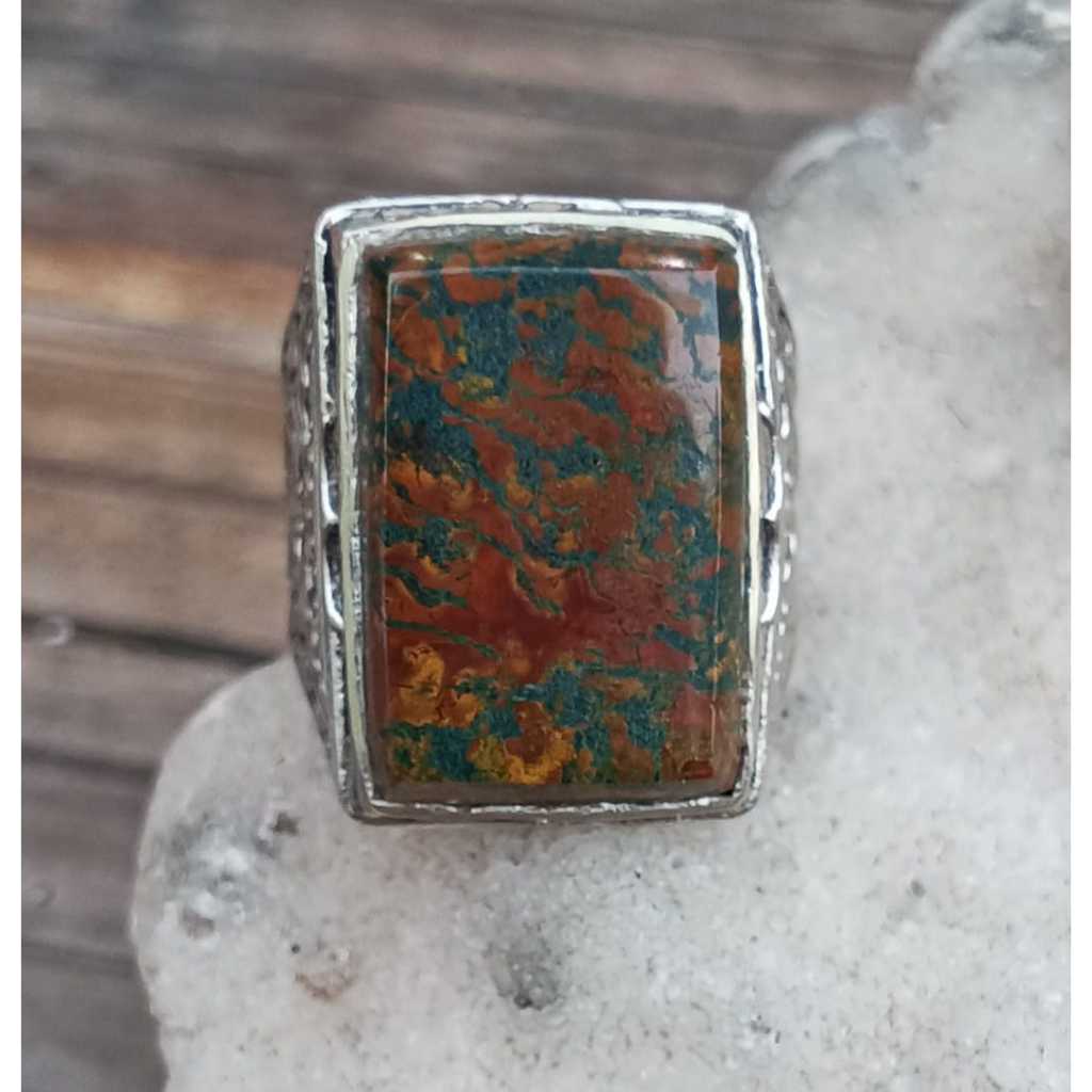 Natural Nogosui Top Color Octagon Ring Alpaka Super