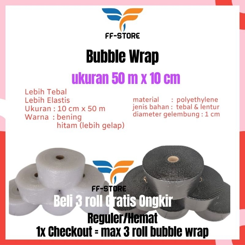 

[50Mx10Cm] Bubble Wrap 10cm x 50m Hitam / Bening INSTAN KARGO Packing Online Shop Bandung Buble Wrap Bubble Wrap Roll Bubble Warp Bable Warp Buble Warp Buble Warp Roll Plastik Buble Wrap Bubble Wrap Meteran Plastik Wrapping Barang Packing