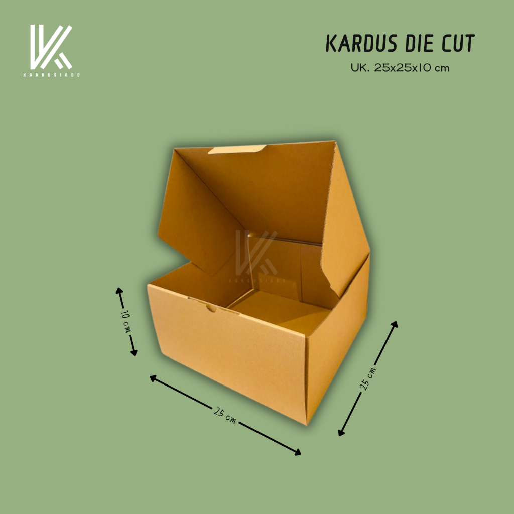 

KARDUS DIE CUT BARU UK 25x25x10 CM