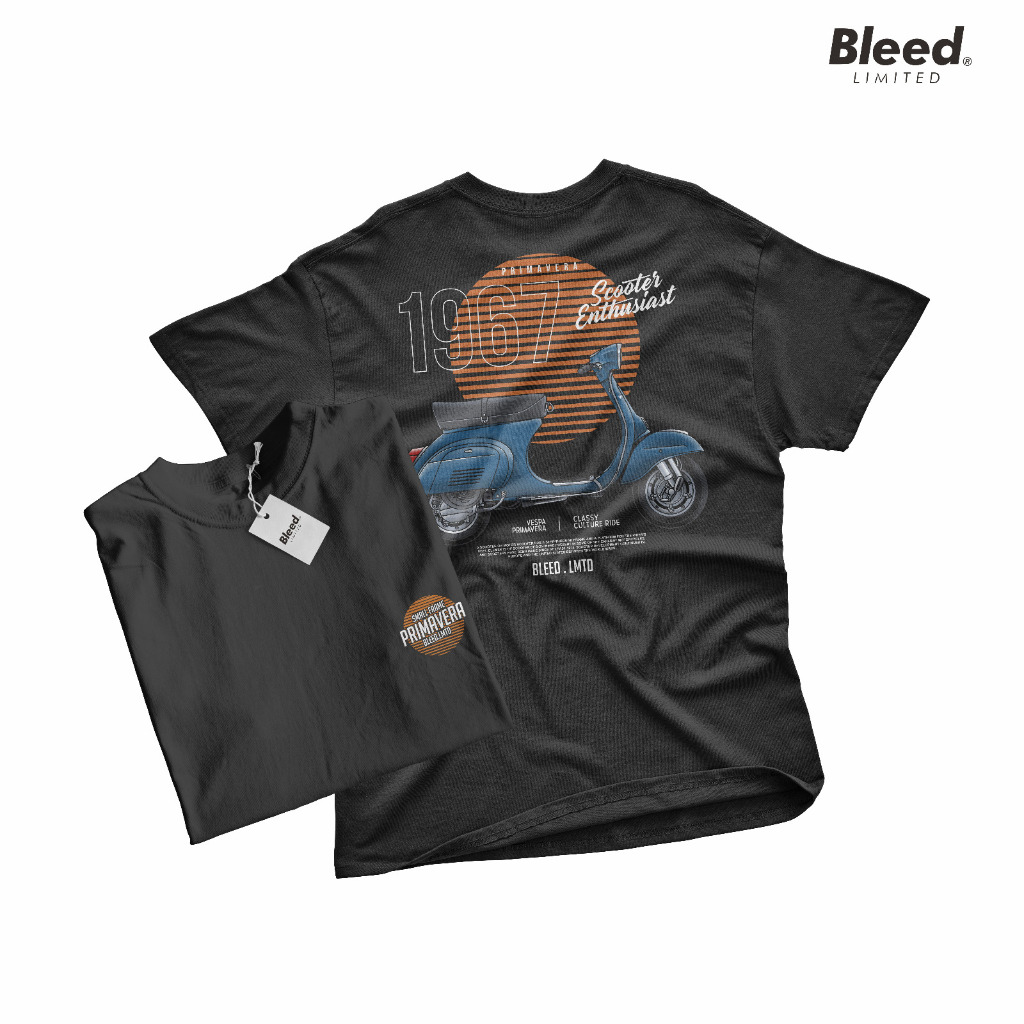 Bleed Limited T-Shirt Kaos Hitam PTS Smallframe Vespa Series