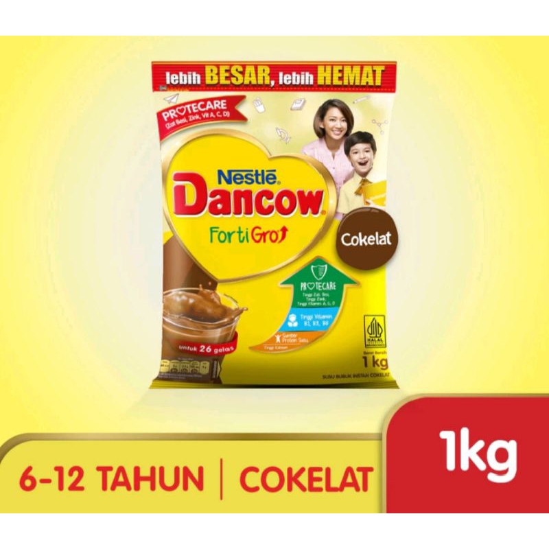 

EXP FEB 2026 Dancow Fortigro Rasa Coklat 1 kg Susu Pertumbuhan Anak Usia 6-12 Tahun 1kg