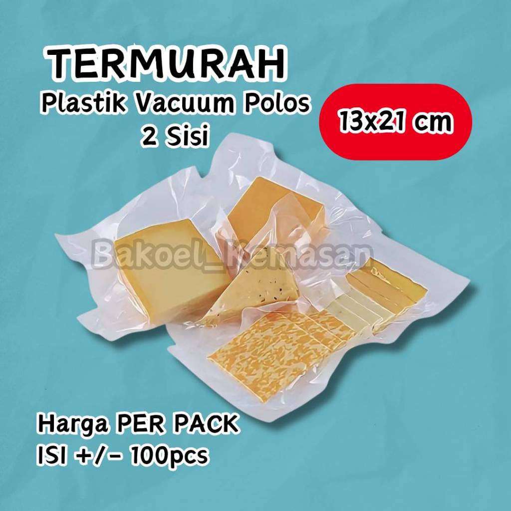 (100pcs) Plastik Vacuum Sealer Makanan 13x21cm / Plastik Vakum Kemasan 13x21 cm