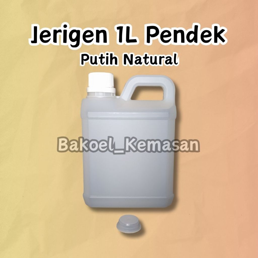 Jirigen 1 liter (Sumpal + Tutup Segel) Jerigen 1L Pendek