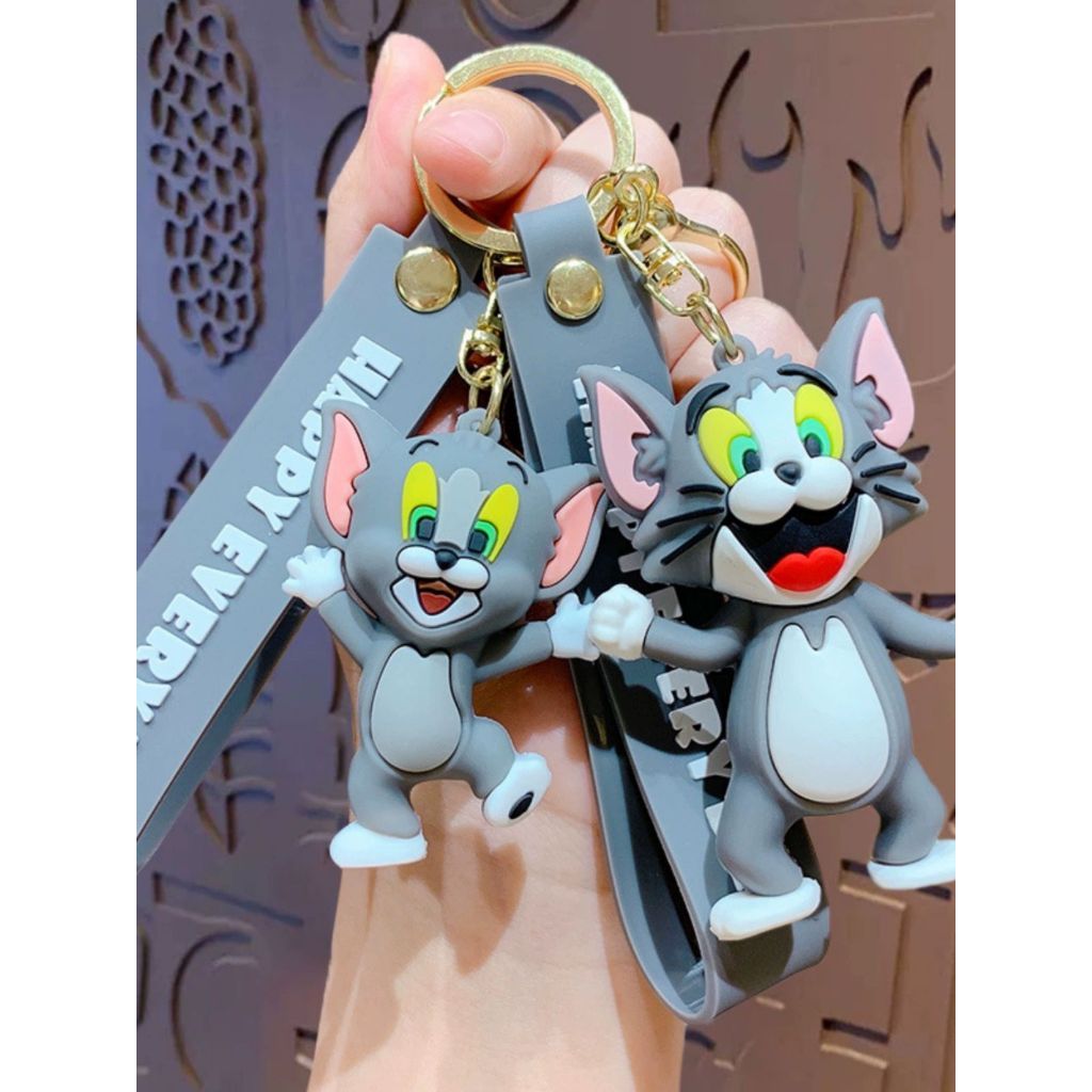 KY13 Tom - Premium Gantungan Kunci Kartun Lucu TomJerry Lucky Cat Pinky Gantungan Kunci Tas Sekolah 