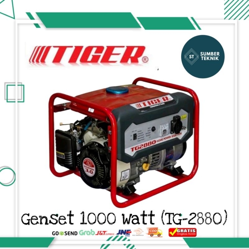 TIGER TG 2880 Genset 1000 Watt Gasoline Generator 4 Tak TG2880