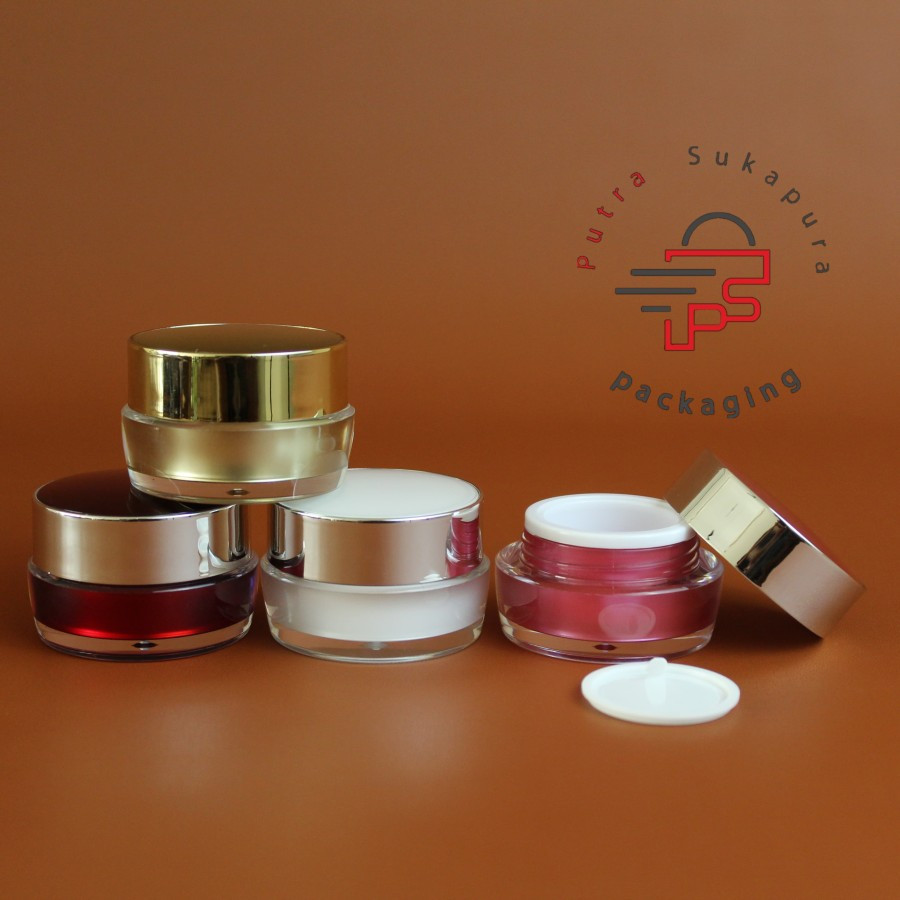 POT ACRYLIC ROUND 10 GR CHROME JAR  / Pot cream akrilik 10 gram / Pot jar 10 gram / Pot kosong / Pot