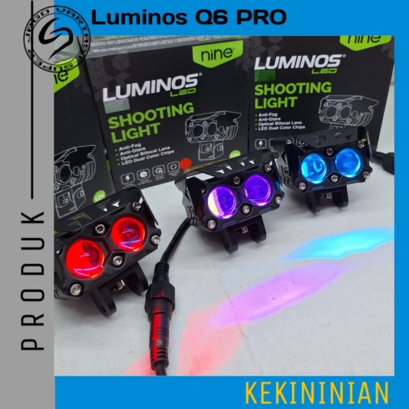 Luminos Q6 | Lampu Tembak Foglamp D2 Laser Luminos Q6 Pro 25 Watt Plus Devil Eye Double Lensa 2 Warn