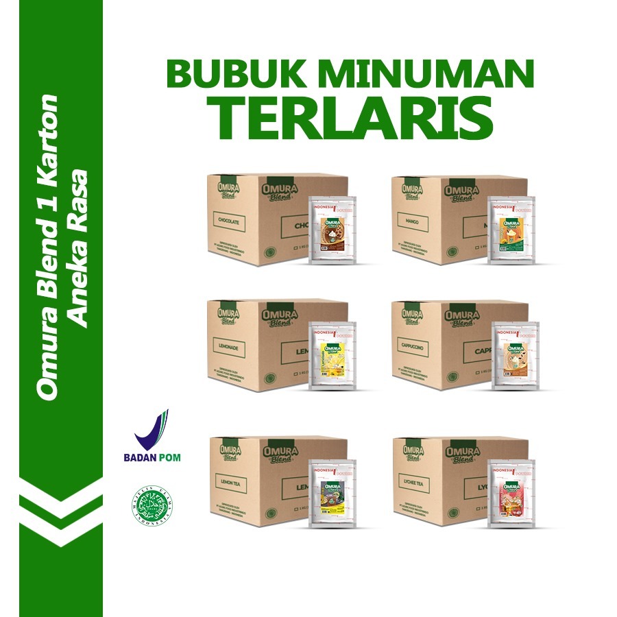 

[KARTONAN] OMURA Bubuk Minuman Premium Series Aneka Rasa Mengandung Gula Instant Powder Drink Blend 1 Kg 1 Karton 10 Pcs Omura Powder