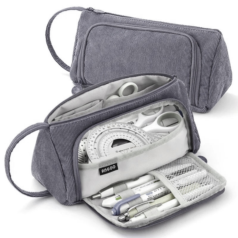 

Tempat Pensil Pencil Case Pouch Stationery-Gray