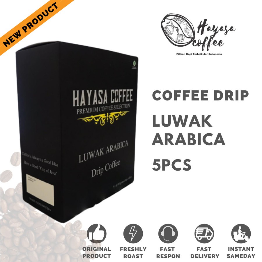 

1 Box Coffee Drip Premium Luwak Arabika (isi 5 pcs)