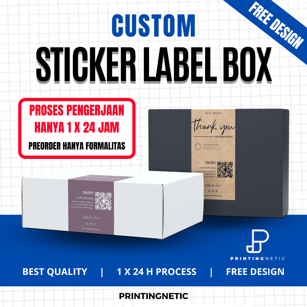 

(FREE DESIGN) Custom Sticker Label Box / Sticker Seal Packaging / Sticker Label / Sticker Segel