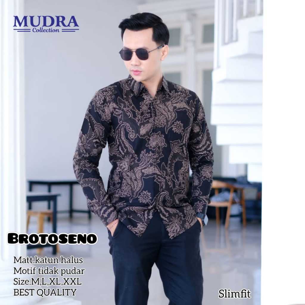 Batik Mudra Collection / Batik Pria Lengan Panjang / Batik Terbaru / Brotoseno / Mudra Hijab
