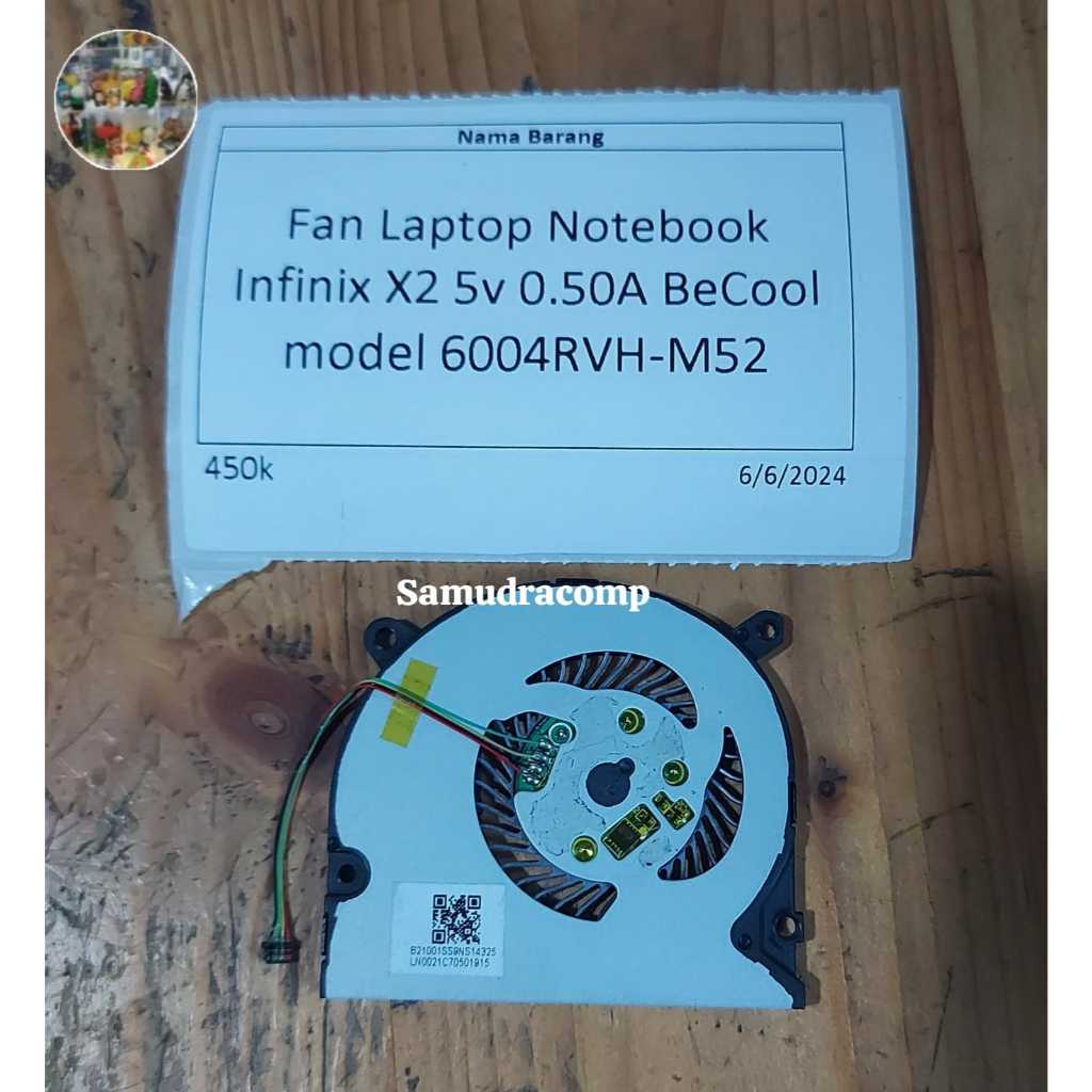 Fan Laptop Notebook Infinix X2 5v 0.50A BeCool model 6004RVH-M52 Infinix