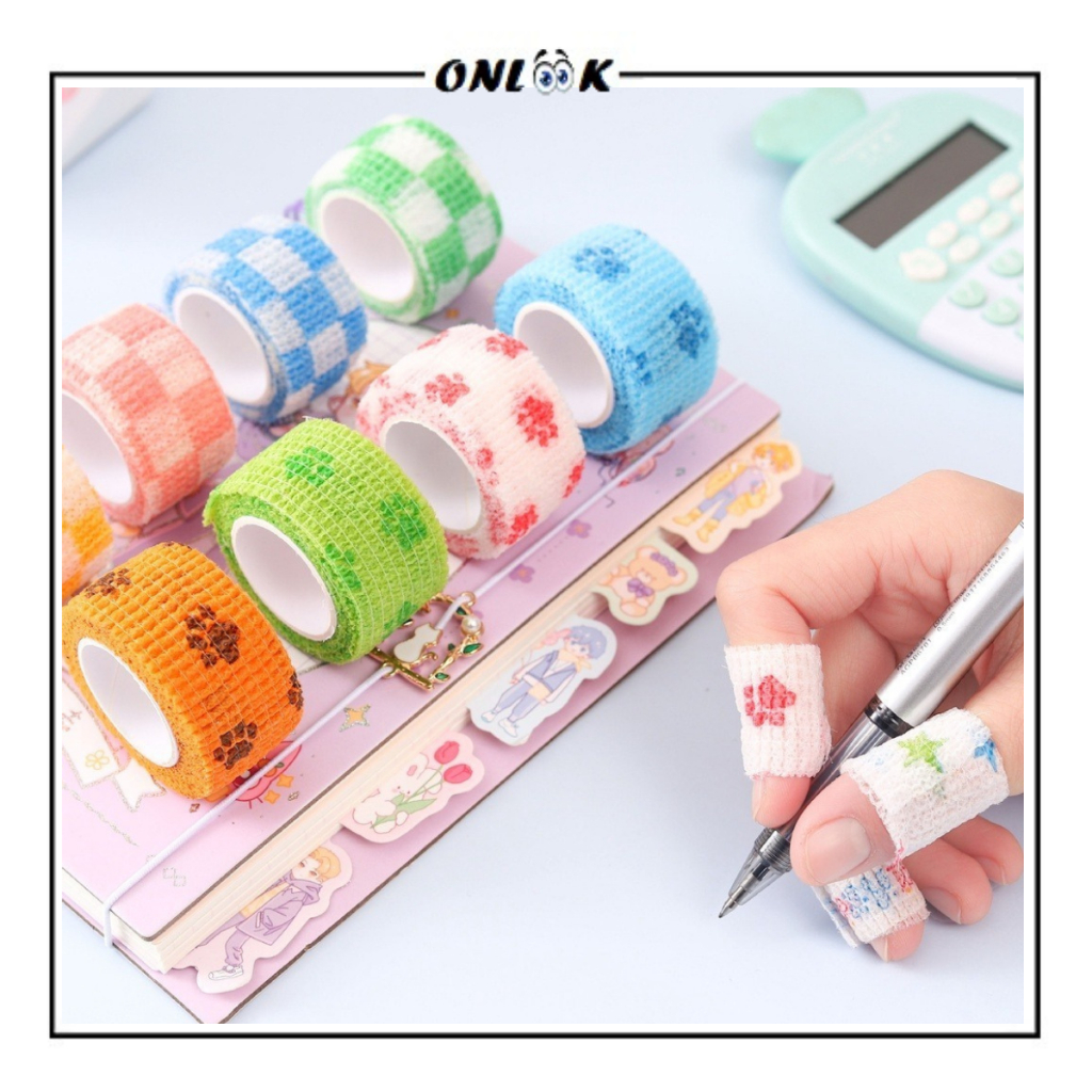 

Pelindung Pita Perekat Jari Warna Warni Aesthetic / Finger Tape Sport Wrist Protective / Perban Untuk Menulis Dengan Bolpen Pensil Motif Lucu / Plester Pencegah Kapalan Tangan Protector Anti Lecet Perlengkapan Sekolah Anak