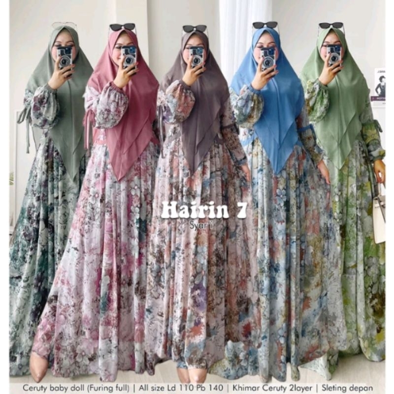 Gamis Syar'i Hairin Busana Muslim Wanita Size XL-XXL