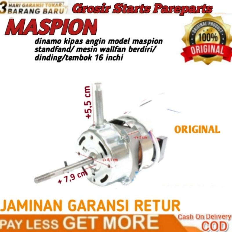 Dinamo kipas angin, model maspion standfand/mesin wallfand berdiri/dinding/tembok 16 inchi