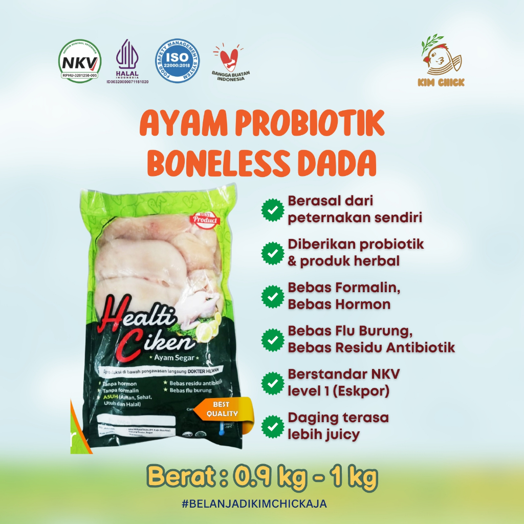 

Healti Ciken - Boneless Dada Ayam Probiotik | 0.9 - 1 kg