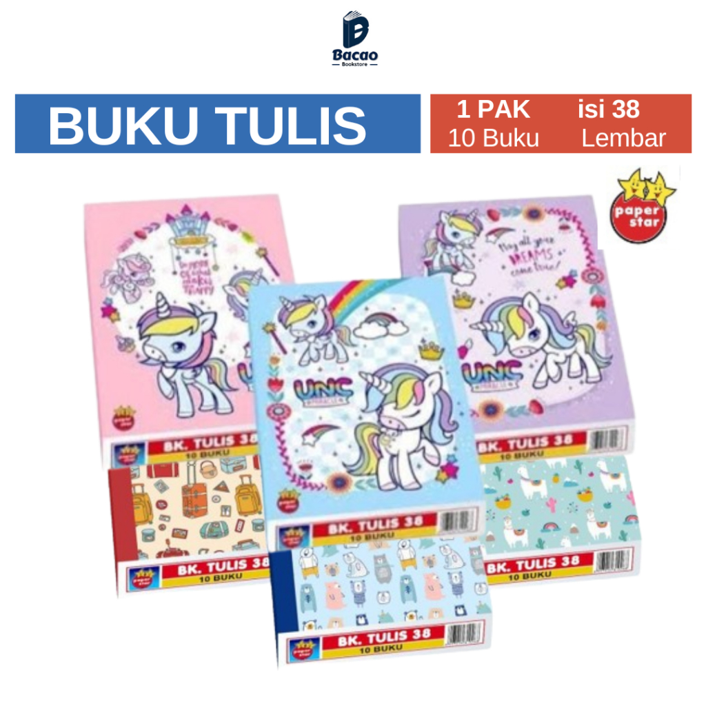 

Buku Tulis Kwarto Paperstar Isi 38 Lembar ATK - Motif Bisa Pilih