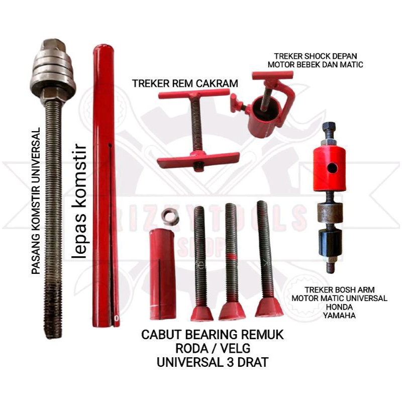 paket treker bongkar pasang komstir universal treker cabut bearing remuk roda universal treker Bosh