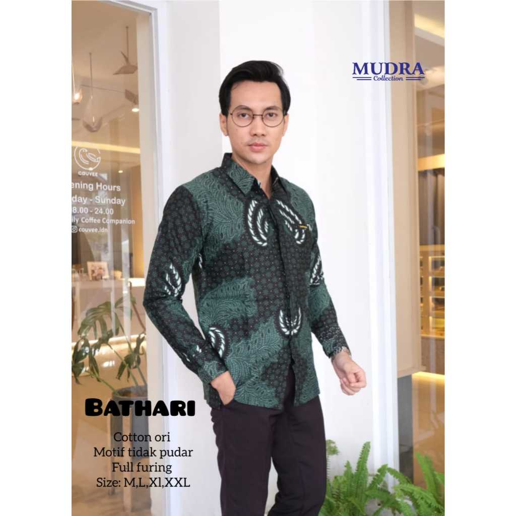Batik Mudra Collection / Batik Pria Lengan Panjang / Batik Terbaru / Bathari / Mudra Hijab