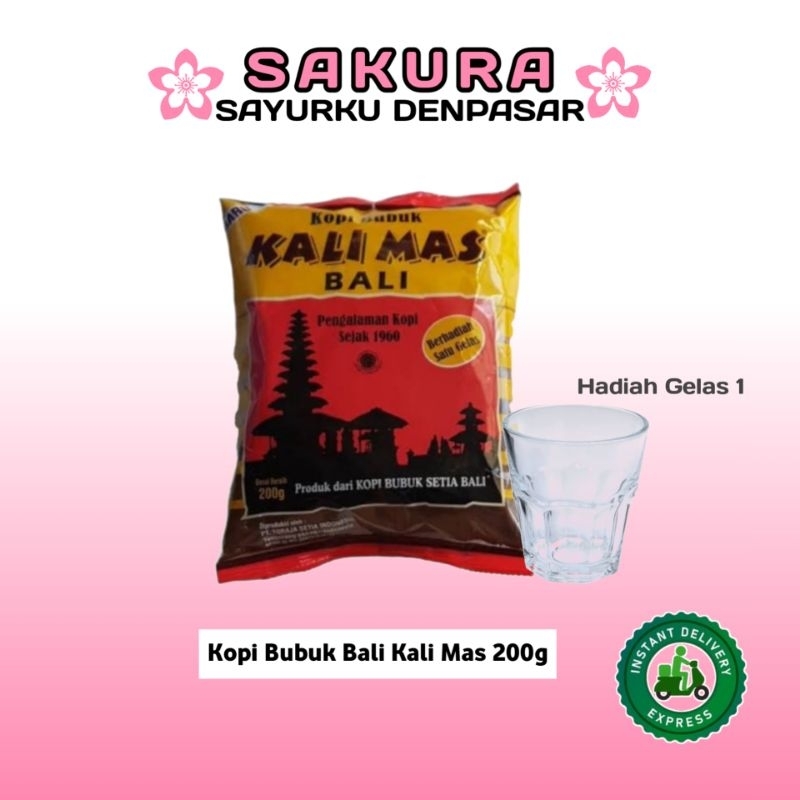 

Kopi Bubuk Bali Kali Mas 200g (Hadiah Gelas 1) - SAKURA