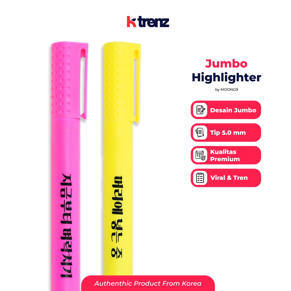 

MOONG9 Jumbo Highlighter Marker 0.5mm Neon Viral Original Korea