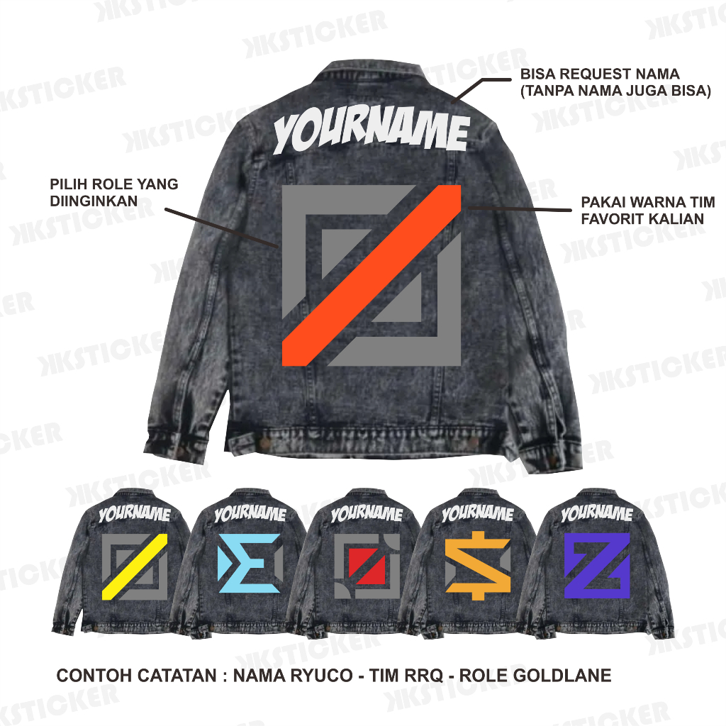 Jaket MOBILE LEGENDS ROLE MID LANE | Denim Jacket Custom Painting Lukis