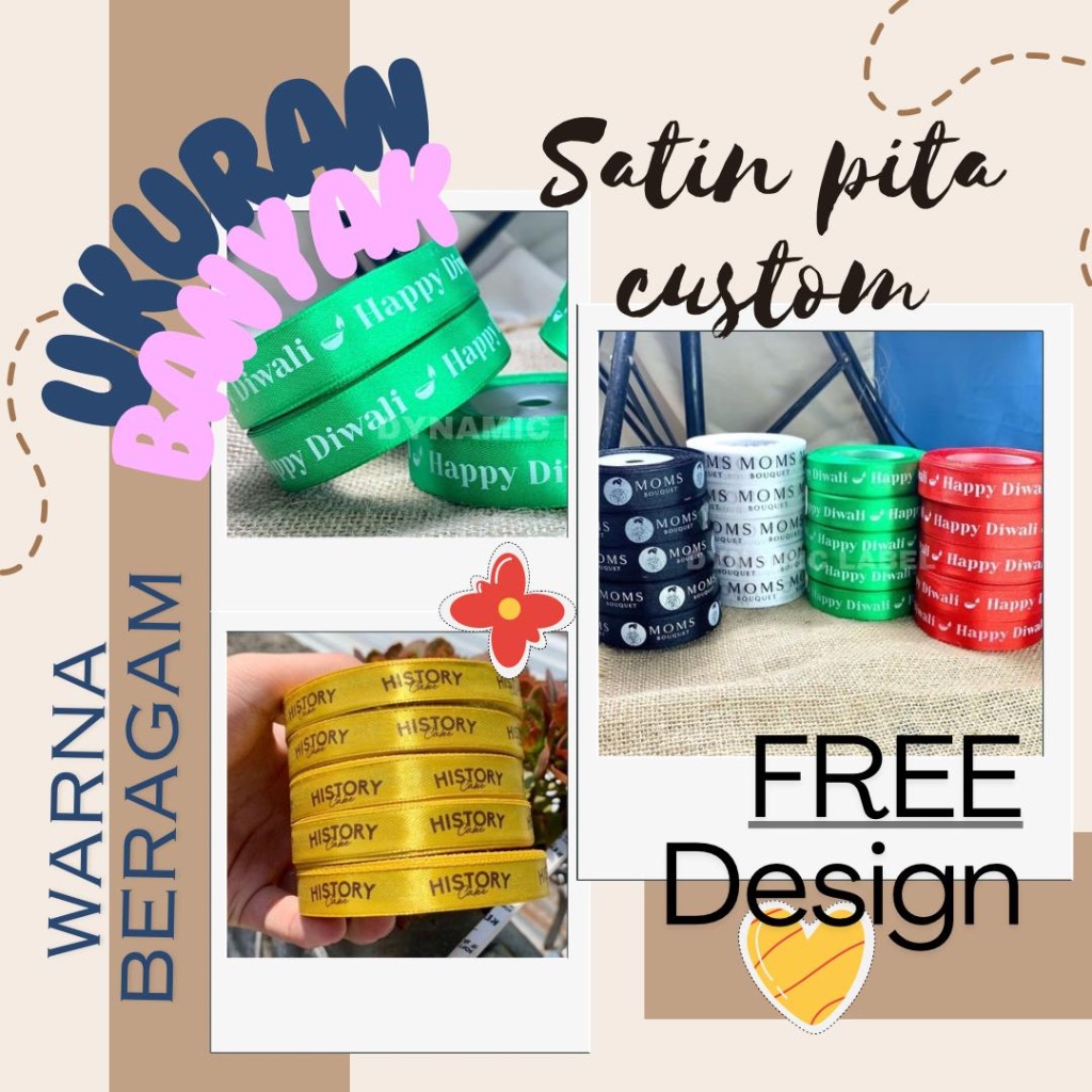 

RN Pita Satin/Pita Hampers/Pita Packaging/Pita Sablon Custom/Tali Kado/Pengikat Hampers Custom
