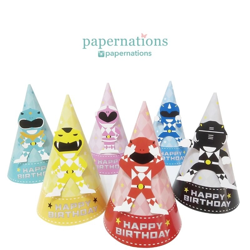 Party Hat Power Rangers / Topi Ultah Power Rangers / Birthday Hat Power Rangers