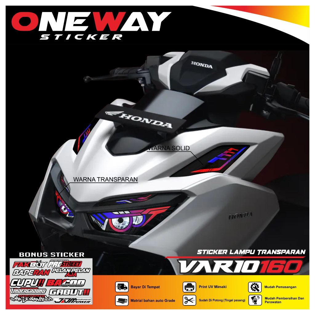 Stiker Lampu VARIO 160 Variasi Lampu Alis Motor Honda VARIO 160 terbaru