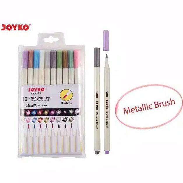 

MURMER Color Brush Pen CLP21 Joyko Spidol Kuas Metallic Colour Set 1 Warna