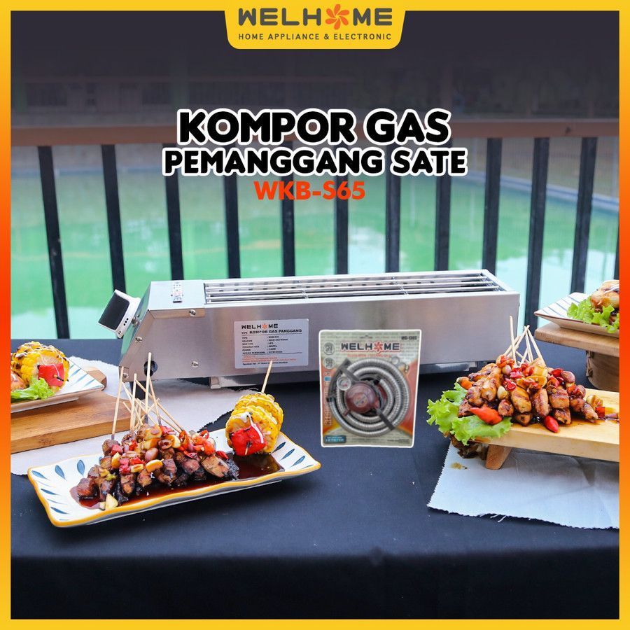 tyu Kompor Gas Panggangan Sate, Sosis 1 tungku 60cm Welhome WKB-S65 - Termurah